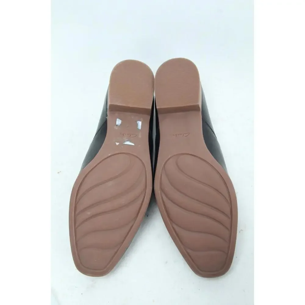 Clark's Collection Juliet Palm Slip-On Leather Flats Black Loafer Womens 10 M